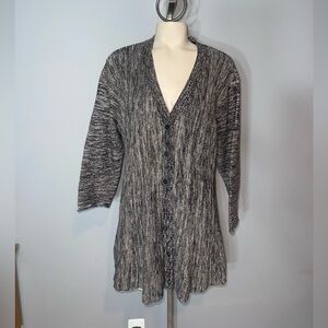 Style & Co. black white 3/4 sleeve cardigan sweater top NWT woman’s XXL